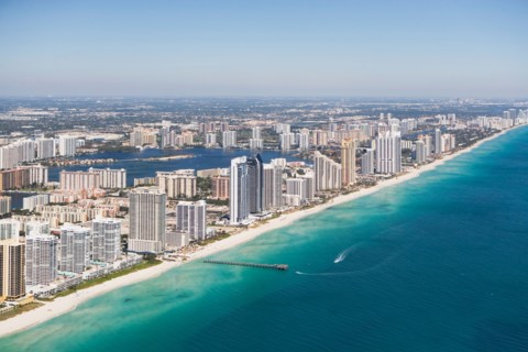 USA, Florida, Miami cityscape as seen from air. Photo : fotog
