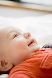 Close-up of baby boy (0-1 years). Photo : Maisie Paterson