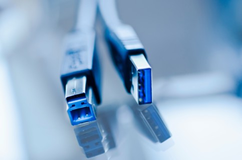 Close up of USB cable.