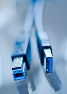 Close up of USB cable.