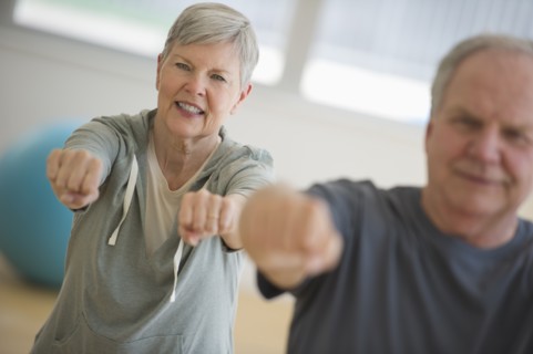 Senior people exercising.