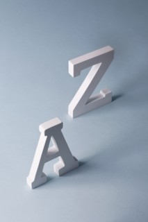 A and Z 3d letters on blue background. Photo : Chris Hackett