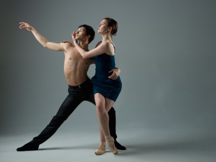 Ballet dancers holding a pose