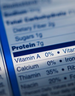 Close-up of nutrition information.