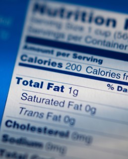 Close-up of nutrition information.