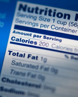 Close-up of nutrition information.