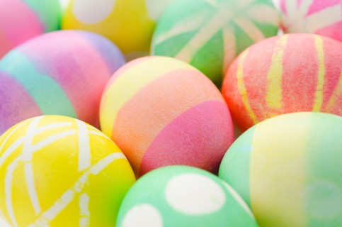 Studio shot of colorful Easter eggs.