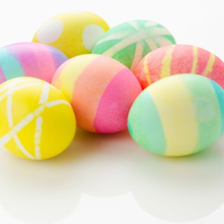 Studio shot of colorful Easter eggs.