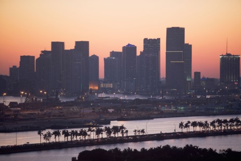 USA, Florida, Miami, Cityscape with coastline. Photo : fotog