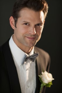 Studio portrait of bridegroom.
