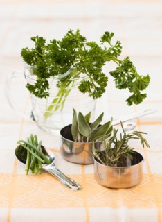 Fresh rosemary and parsley.