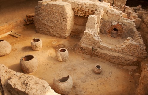 Greece, Athens, Archaeological site of Roman Bath.