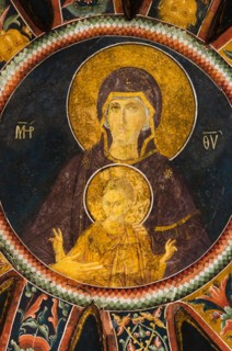 Turkey, Istanbul, Kariye Museum, madonna with child, fresco.