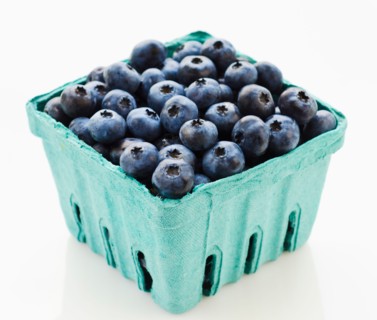 Studio shot of blueberries.