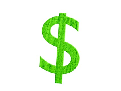 Studio shot of Wasabi Powder making US Dollar Sign on white background. Photo : David Arky