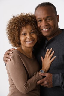 Portrait of mature couple, studio shot. Photo : Rob Lewine