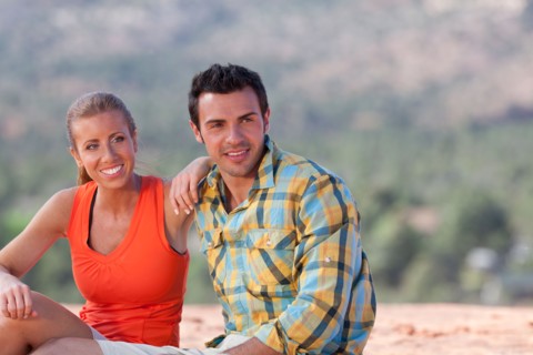 Happy outdoor couple