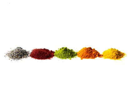 Studio shot of piles of spices. Photo : David Arky