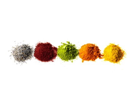 Studio shot of piles of spices. Photo : David Arky