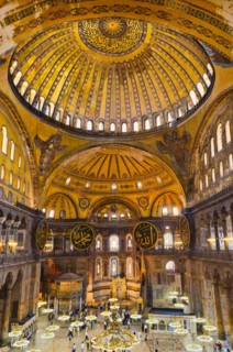 Turkey, Istanbul, Haghia Sophia Mosque interior.