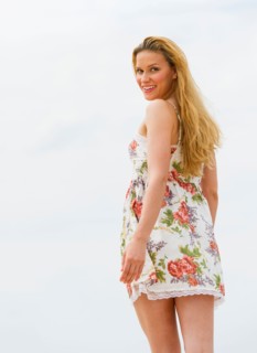 Portrait of woman wearing sundress.