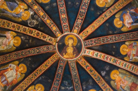 Turkey, Istanbul, Kariye Museum, madonna with child, fresco.