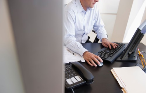Businessman at work.