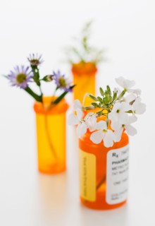 Herbal medicine bottles.