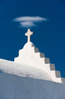 Greece, Cyclades Islands, Mykonos, Church exterior.