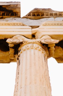 Greece, Athens, Acropolis, Ionic column of Erechtheum.