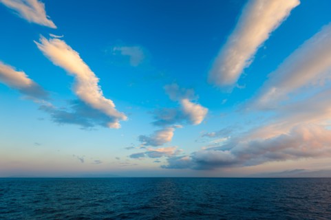Greece, Clouds over Aegean Sea.