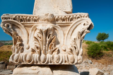 Turkey, Ephesus, Corinthian column.