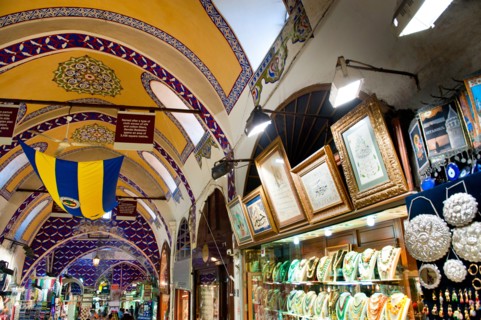 Turkey, Istanbul, Grand Bazaar interior.