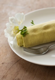 Flower on pastry wrap.