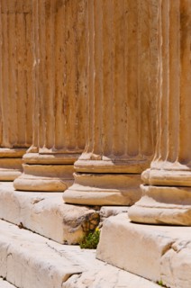 Greece, Athens, Acropolis, Doric columns of Propylaea.