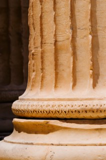 Greece, Athens, Acropolis, Doric column of Propylaea.