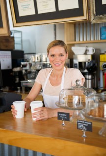 Female cafe owner.