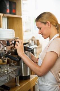 Female cafe owner.