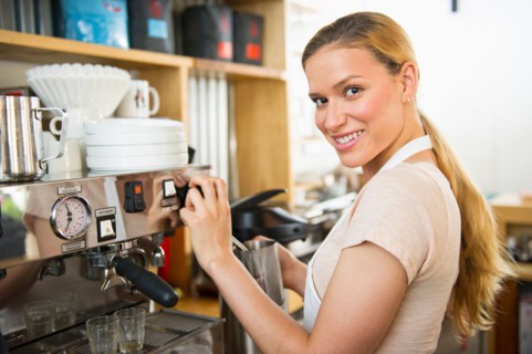Female cafe owner.