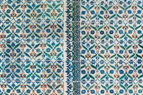 Turkey, Istanbul, Topkapi Palace tilework.