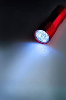Illuminated flashlight.