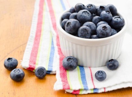 Bowl of blueberries.