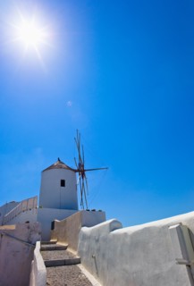 Greece, Cyclades Islands, Santorini, Oia, Old windmill.