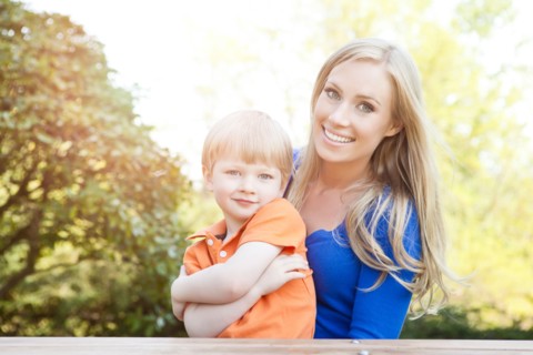 Portrait of mother and son (2-3) in park. Photo : Take A Pix Media