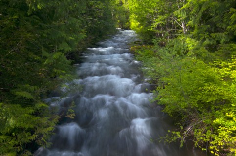 USA, Oregon, Linn County, View of Marion Creek. Photo: Gary J Weathers