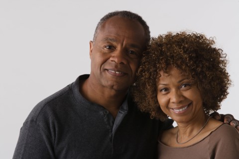 Portrait of mature couple, studio shot. Photo : Rob Lewine