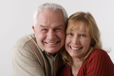 Portrait of elderly couple, studio shot. Photo : Rob Lewine