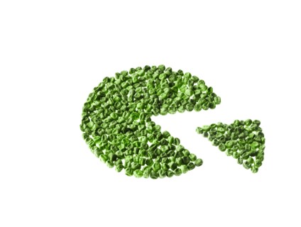 Studio shot of Pie Chart of Pea Seeds on white background. Photo: David Arky
