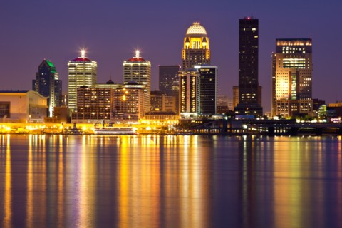 USA, Kentucky, Louisville, Skyline at night. Photo: Henryk Sadura