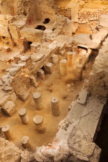 Greece, Athens, Archaeological site of Roman Bath.